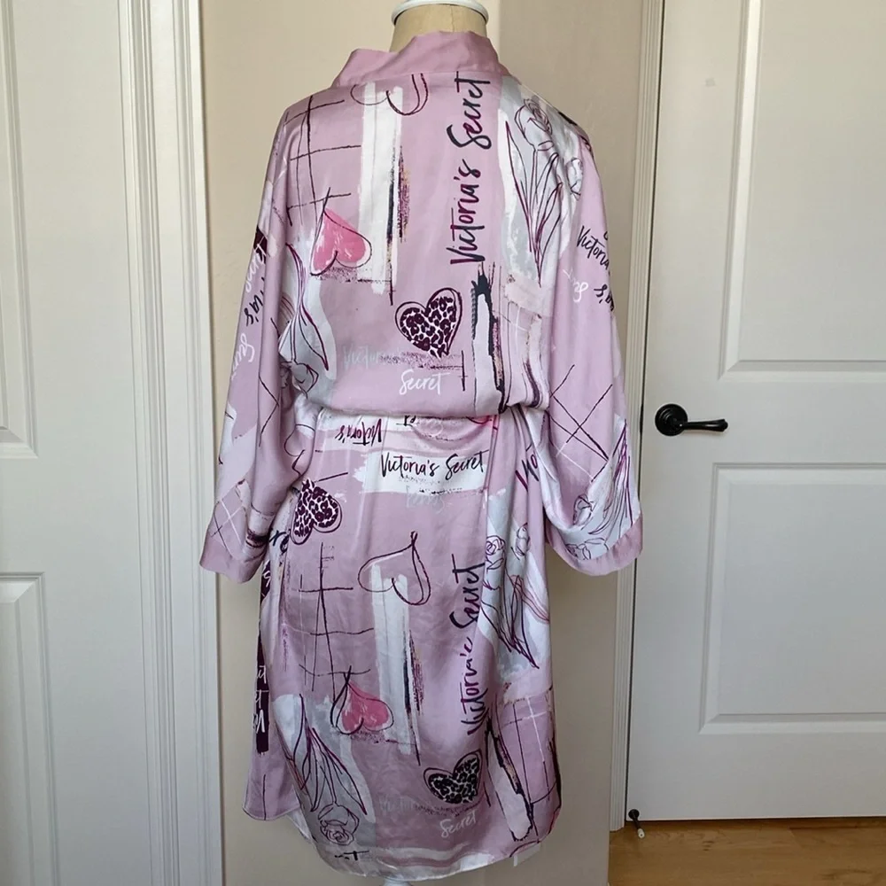 Victoria Secret loungewear/robe Women’s VS branded slinky sexy Pink purple M/L - Picture 2 of 12